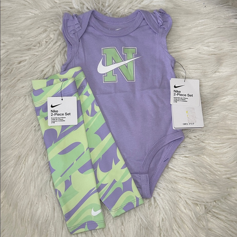 Nike baby 2-piece set • Lavender and Lime